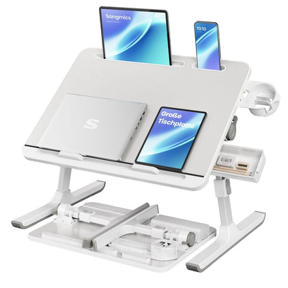 Nancy's Tiglieto Laptoptafel - Laptopstandaard - Kantelbaar Tafelblad - In Hoogte Verstelbaar - Grijs