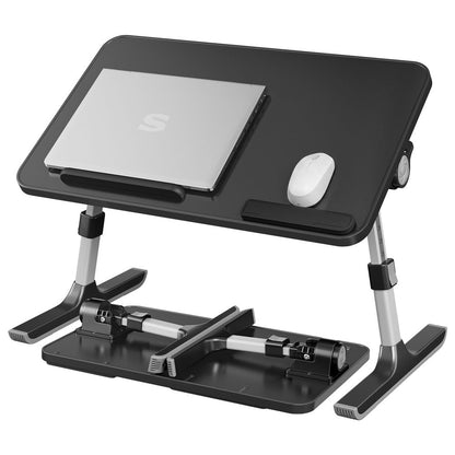 Nancy's Tignale Laptoptafel - Laptopstandaard - Bedtafel - In Hoogte Verstelbaar - Zwart