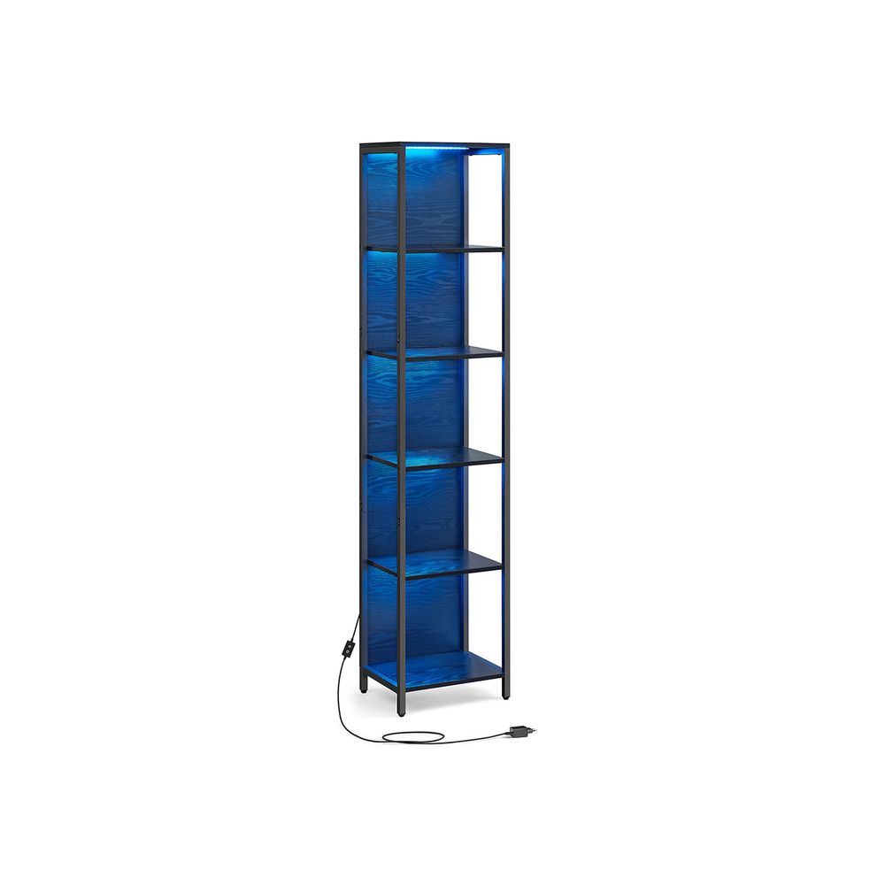 Nancy's Coruche Wall cabinet - Bookcase - LED lighting - Black - ± 40 x 30 x 180 cm