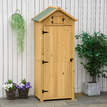 Nancy's Taipana Tuinkast - Buitenkast - Opbergschuur - Gereedschapsschuurtje - Tuinschuurtje - Dennenhout - ± 75 x 55 x 180 cm