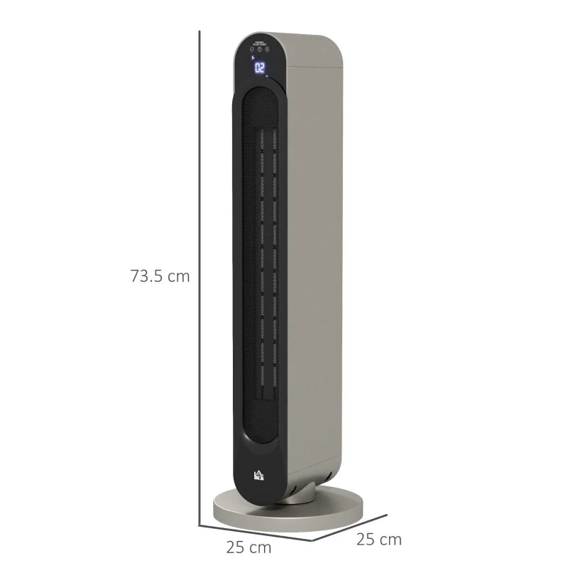 Nancy's Mulazzo Kachel - Keramische Verwarming - Mobiele Kachel - LED-Display - Zilver
