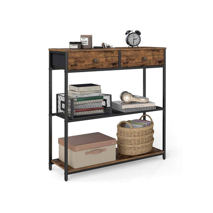 Nancy's Ogliastra Commode - Consoletafel - Vintage bruin / Zwart - ± 75 x 25 x 80 cm