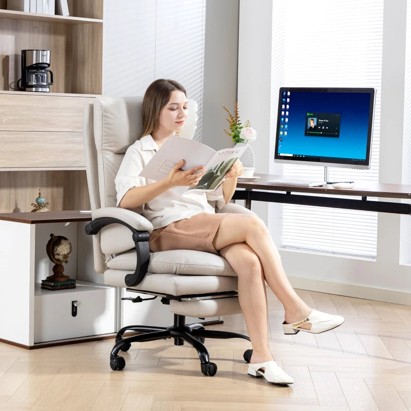 Nancy's Palmi Bureaustoel - Kantoorstoel - Computerstoel - Verstelbaar - Grijs - Kunstleer