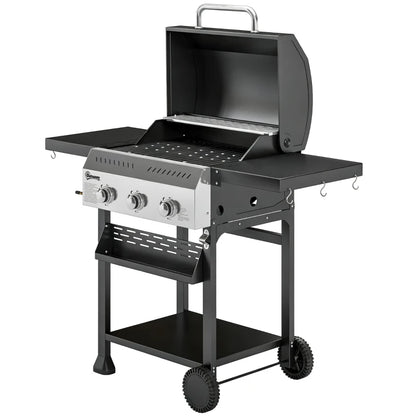 Nancy's Sefro Gasbarbecue - BBQ - Ruim grilloppervlak - Geïntegreerde thermometer - Zwart