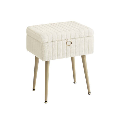 Nancy's Ospedaletto Make-Up Krukje - Hocker - Make Up Tafel Kruk met Opbergruimte - Wit - 30 x 40 x 50 cm