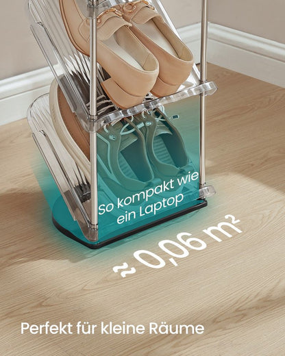 Nancy's Picciame Schoenenrek Set van 2 - Opbergrek voor schoenen - Grijs - RVS - ± 25 x 30 x 105 cm