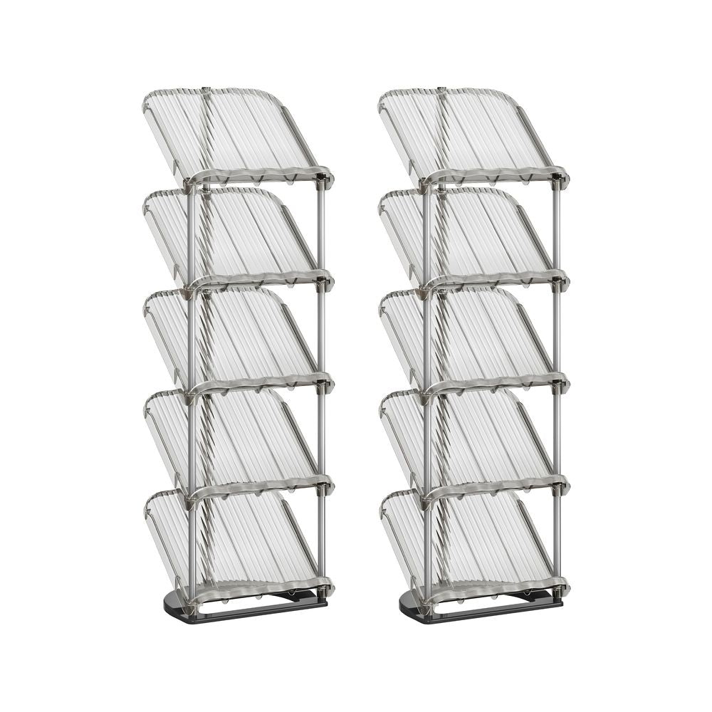 Nancy's Picciame Schoenenrek Set van 2 - Opbergrek voor schoenen - Grijs - RVS - ± 25 x 30 x 105 cm