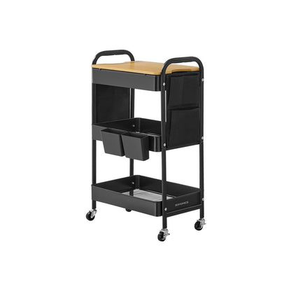 Nancy's Monzone Trolley - Keukentrolley - Serveerwagen - Zwart - Staal - ± 45 x 30 x 75 cm