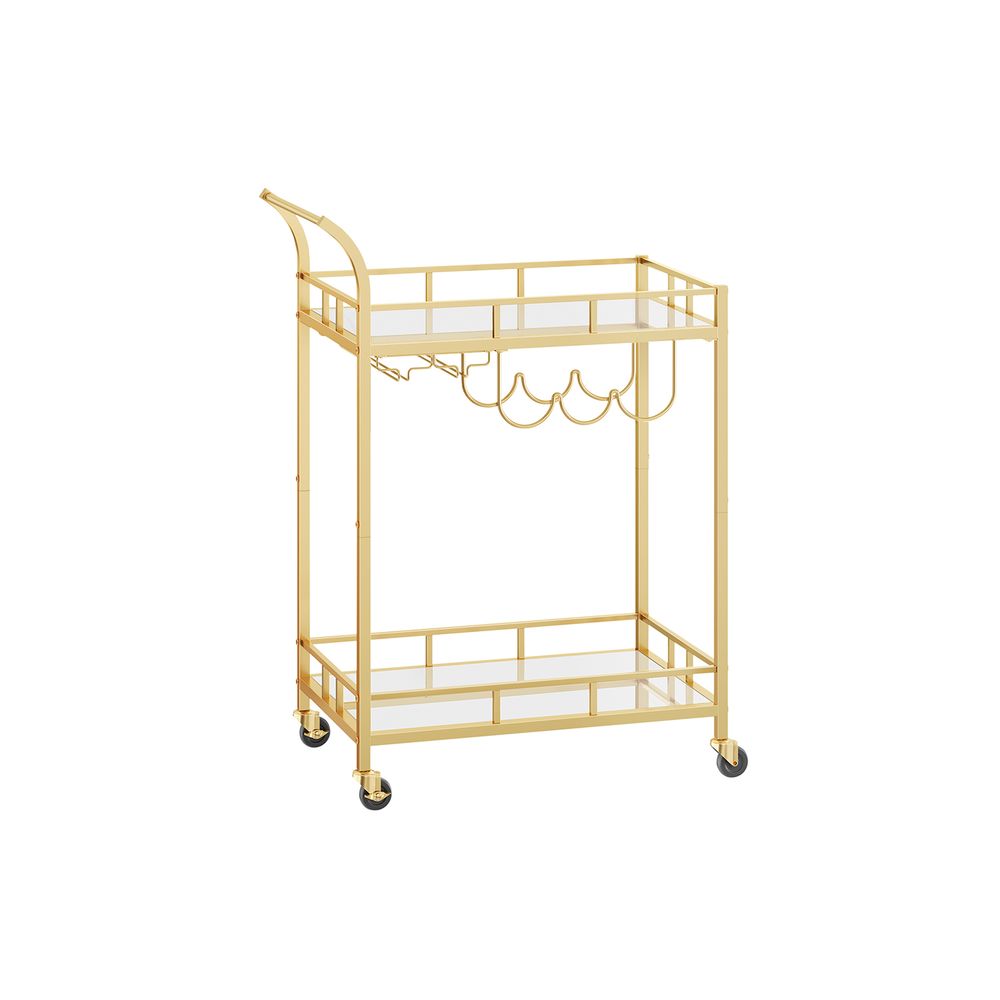 Nancy's Totton Kitchen Trolley Gold - Serving trolley - Bartrolley - Modern - Steel - 60 x 38 x 90 cm