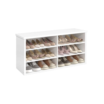 Nancy's Offagna Schoenenkast - Schoenenrek - Opbergkast voor schoenen - Wit - ± 100 x 30 x 50 cm