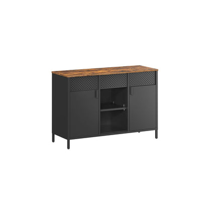 Nancy's Agilde Dressoir - Opbergkast - Sideboard - Bruin / Zwart - ± 40 x 110 x 75 cm
