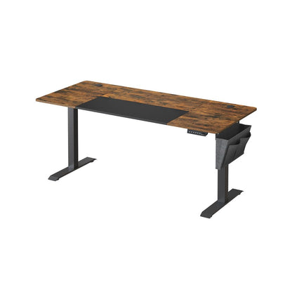 Nancy's Assago Verstelbaar Bureau - Zit/Sta Bureau - Elektrisch Bureau - Bruin / Zwart - 70 x 160 x 72-120 cm