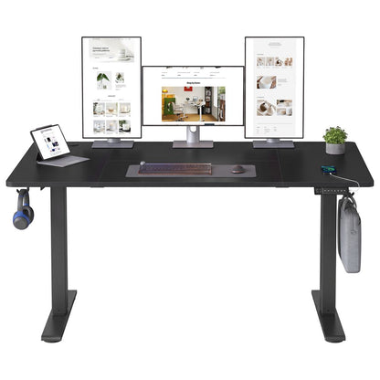 Nancy's Timau Verstelbaar Bureau - Zit / Sta Bureau - Computertafel - Zwart - 140 x 80 x 72-120 cm
