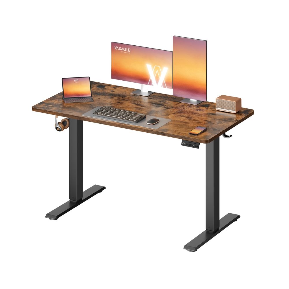 Nancy's Pozzilli Verstelbaar Bureau - Zit/Sta Bureau - Elektrisch verstelbaar - Vintage Bruin - ± 120 x 60 x (72-120) cm