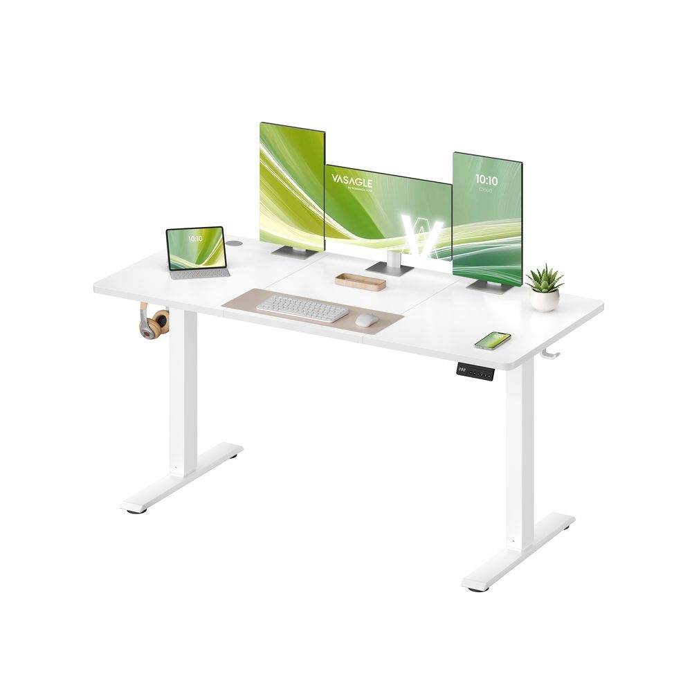 Nancy's Pozzuoli Verstelbare Bureau - Elektrisch Bureau - Zit/Sta Bureau - Wit - 140 x 60 x 72-120 cm