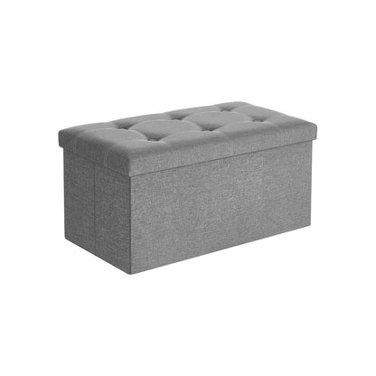Nancy's Glenm Bank met Opslag - Bank met Opbergruimte - Hocker - 80L - Donkergrijs - ± 75 x 40 x 40 cm