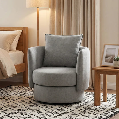 Nancy's Spiazzi Draaifauteuil - Draaistoel - Fauteuil - Relaxstoel - Lichtgrijs - Linnenlook