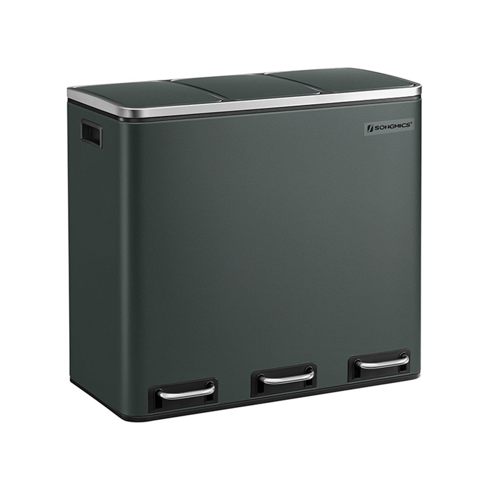Nancy's Barry Prullenbak 54L - Afvalscheidingprullenbakken - Groen-grijs l - 61,5 x 56 x 31,5 cm B x H x D