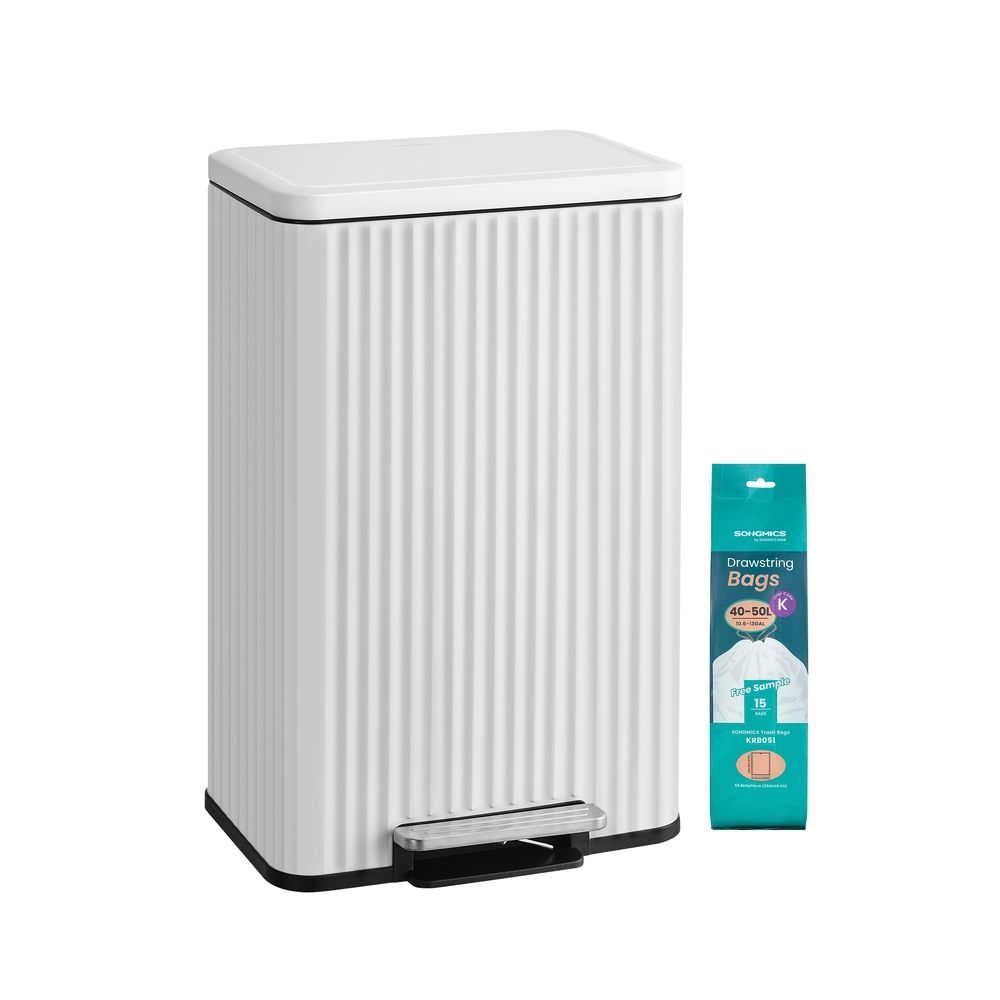 Nancy's Pralormo Pedaalemmer - Afvalbak - Prullenbak - Wit - 50 Liter