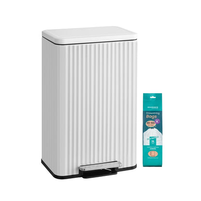 Nancy's Pralormo Pedaalemmer - Afvalbak - Prullenbak - Wit - 50 Liter