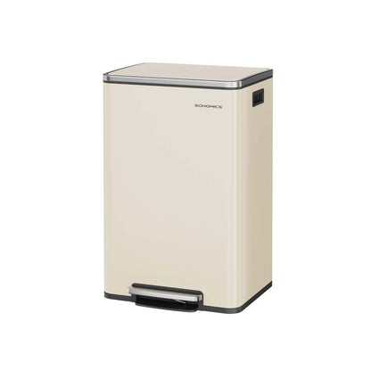 Nancy's Minori Pedaalemmer - Prullenbak - Afvalbak - Crème - 50 Liter
