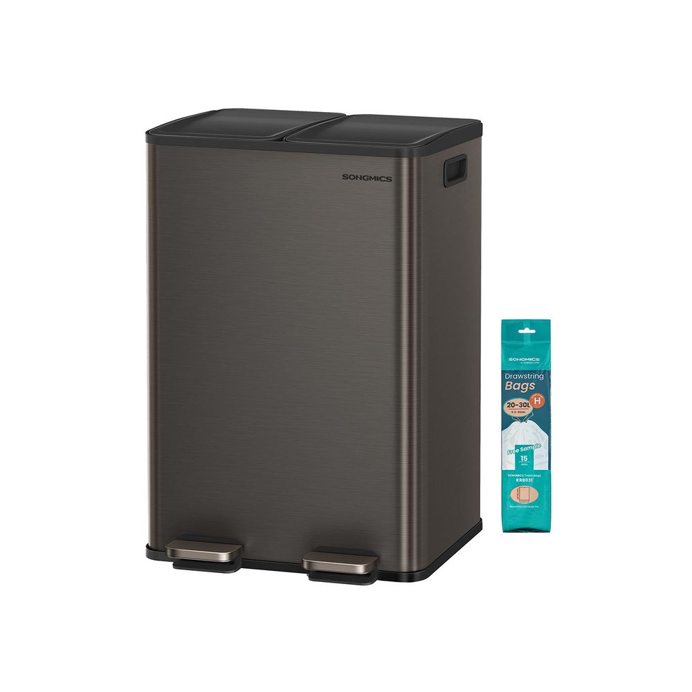 Nancy's Morcone Afvalscheiding Prullenbak - Afval scheiden - Prullenbak - Afvalbak - Grijs - 2 x 30 Liter