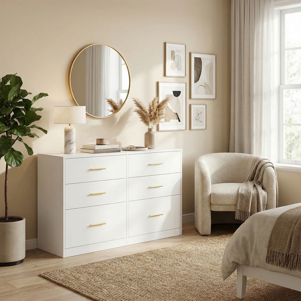 Nancy's Stroncone Commode - Opbergkast - Ladekast - Wit - ± 120 x 40 x 80 cm