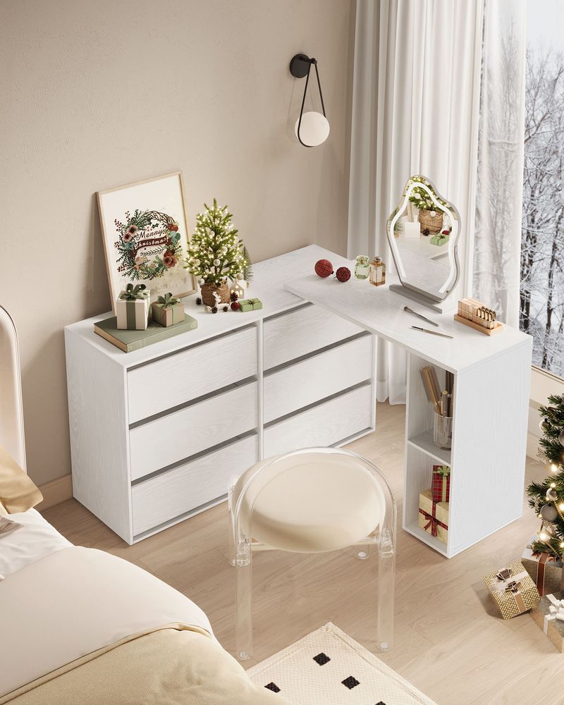 Nancy's Nagozela Kaptafel - Make Up Tafel - Met Spiegel - Wit - Multifunctioneel