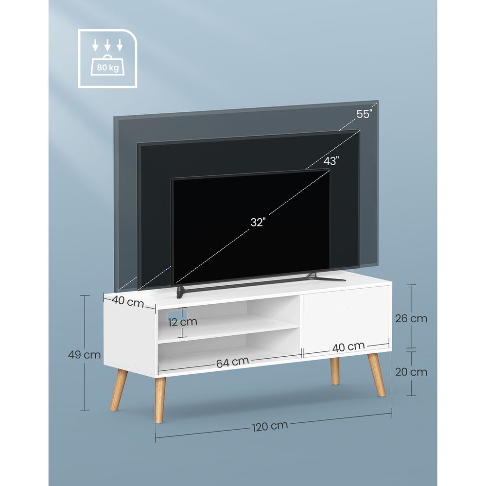 Nancy's Maghull TV Cabinet White - TV Furniture - Modern - 120 x 49 x 40 cm