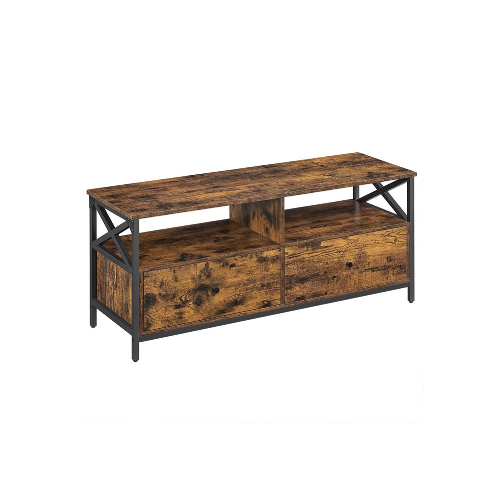 Nancy's Guildford TV kast - TV meubel - TV tafel - Industrieel - Zwart - Bruin - 120 x 40 x 50 cm