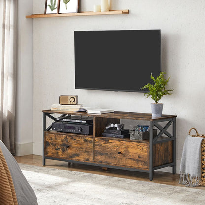 Nancy's Guildford TV kast - TV meubel - TV tafel - Industrieel - Zwart - Bruin - 120 x 40 x 50 cm