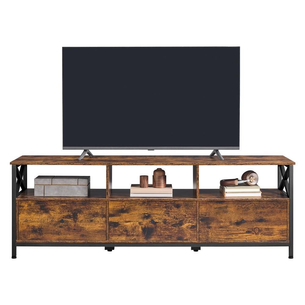 Nancy's Sesto TV-Meubel - TV Kast - Lowboard - Bruin / Zwart - ± 145 x 40 x 50 cm