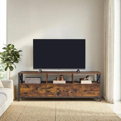 Nancy's Sesto TV-Meubel - TV Kast - Lowboard - Bruin / Zwart - ± 145 x 40 x 50 cm