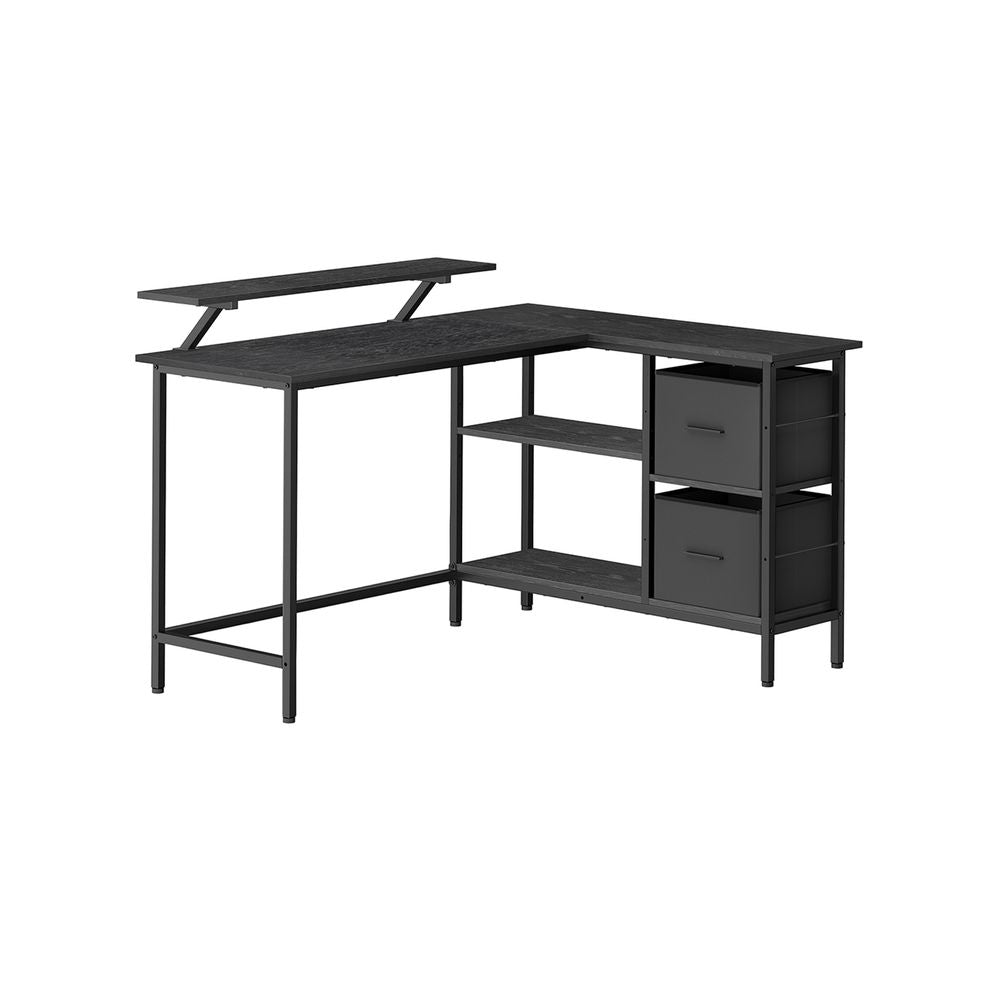 Nancy's Arrzachena Corner desk - Computer table - Laptop table - Desk - Black - ± 105 x 135 x 90 cm