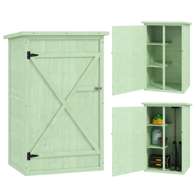 Nancy's Sacrofano Tuinkast - Tuinschuur - Buitenkast - Opbergkast voor buiten - Groen - Dennenhout - ± 75 x 55 x 115 cm