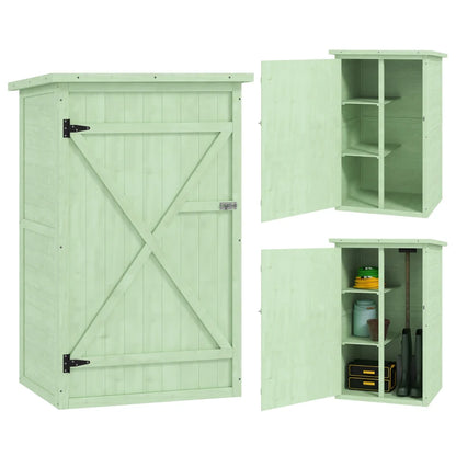 Nancy's Sacrofano Tuinkast - Tuinschuur - Buitenkast - Opbergkast voor buiten - Groen - Dennenhout - ± 75 x 55 x 115 cm