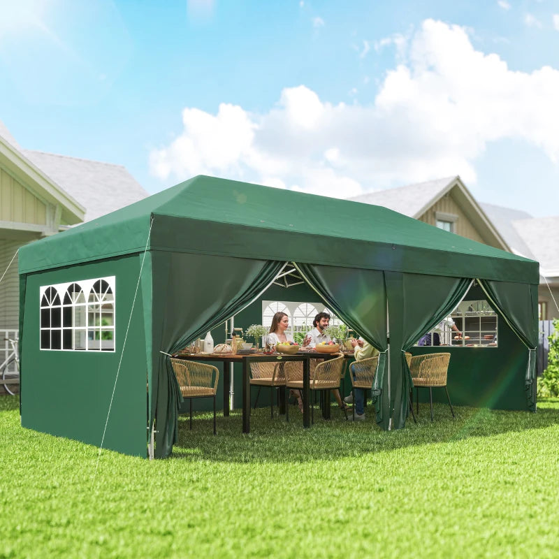 Nancy's Rivello Partytent - Pop-up Paviljoen - Tuintent - Groen - 590 x 295 x 285 cm