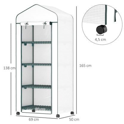 Nancy's Alfarelos Kweekkas - Plantenkas - Tuinkas - Minikas - Plantenhuis - Wit - ± 70 x 50 x 165 cm