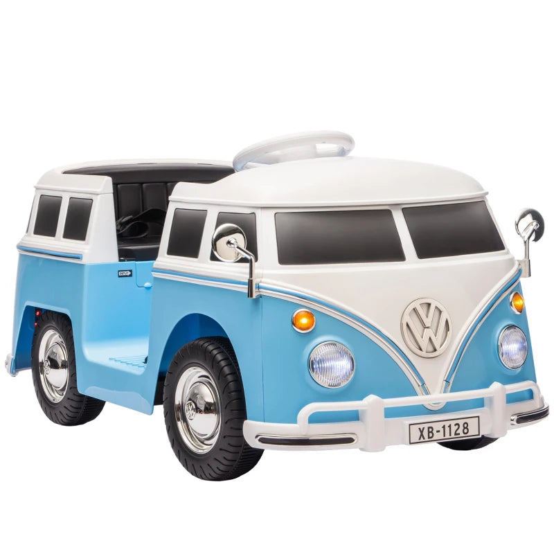 Nancy's Pettenasco Elektrische auto voor kinderen - Volkwagen Camper - Kinderauto - 3-8 km/u - Blauw