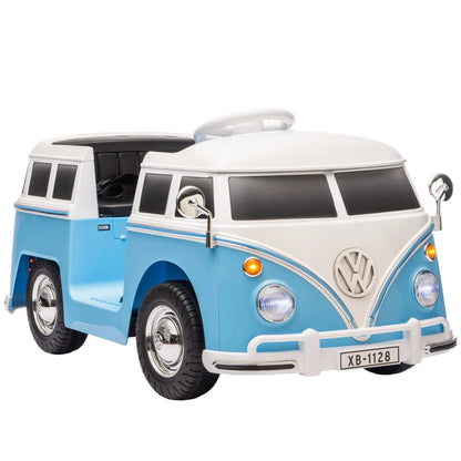 Nancy's Pettenasco Elektrische auto voor kinderen - Volkwagen Camper - Kinderauto - 3-8 km/u - Blauw