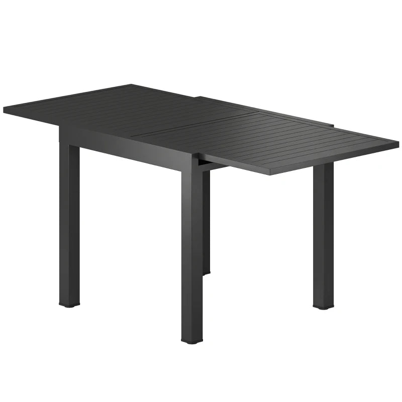 Nancy's Roccaraso Tuintafel - Buitentafel - Eettafel voor buiten - Uitschuifbaar - Zwart - Aluminium - 160/80 x 80 x 75 cm