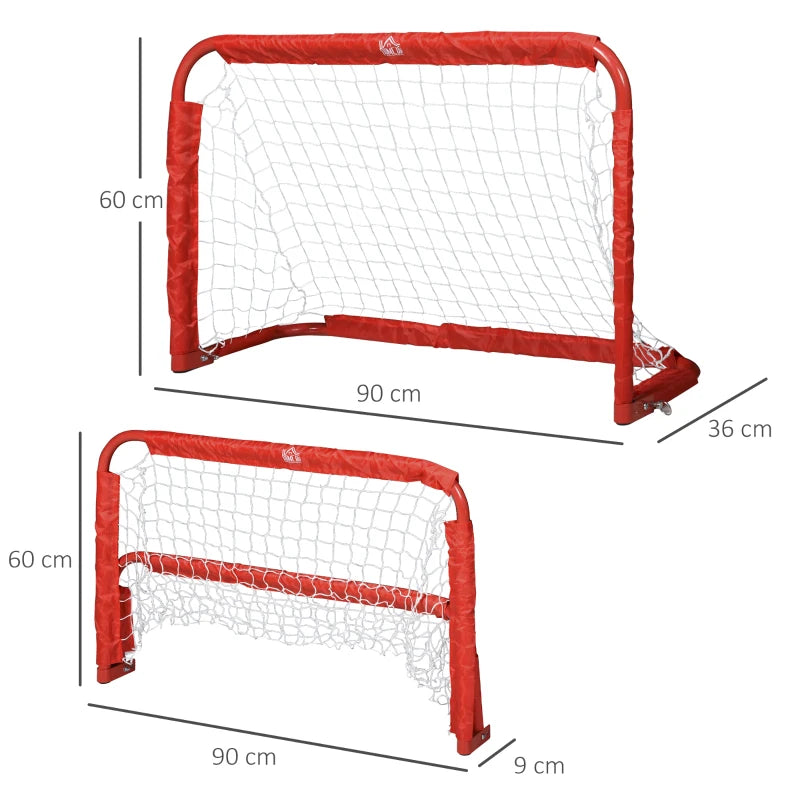 Nancy's Bolognola Minivoetbaldoelen - Voetbal Goal - Set van 2 - Opvouwbaar - Rood - ± 90 x 35 x 60 cm