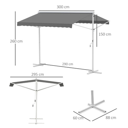 Nancy's Paddock Tui awning - Patio canopy - Freestanding awning - Gray - 300 x 300 cm