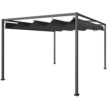 Nancy's Strove Pergola - Tuinpaviljoen - Zonwering - UV-Bestendig Zonnedak - Zwart - ± 300 x 215 x 220 cm