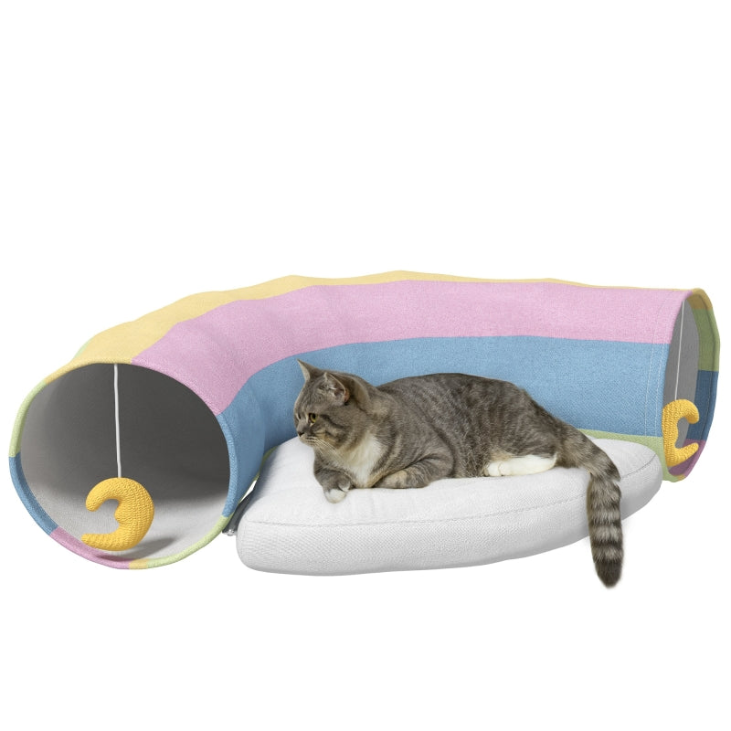 Nancy's Amble Cat Tunnel cat toy, 2 toys, 1 cushion, playful design