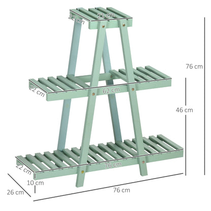 Nancy's Jaca Plantenrek - Bloementrap - Plantentrap - Bloemenrek - Groen - ± 75 x 25 x 75 cm
