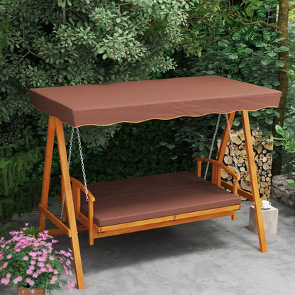 Nancy's Gavardo Schommelbank - Hollywoodschommel - Tuinschommel - Bruin - Dennenhout - ± 235 x 130 x 180 cm