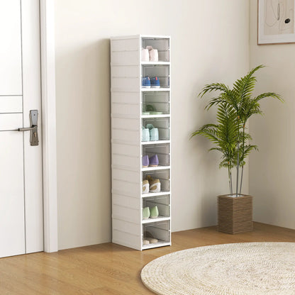 Nancy's Fiumicello Schoenenkast - Opbergkast voor Schoenen - Wit - ± 25 x 35 x 140 cm