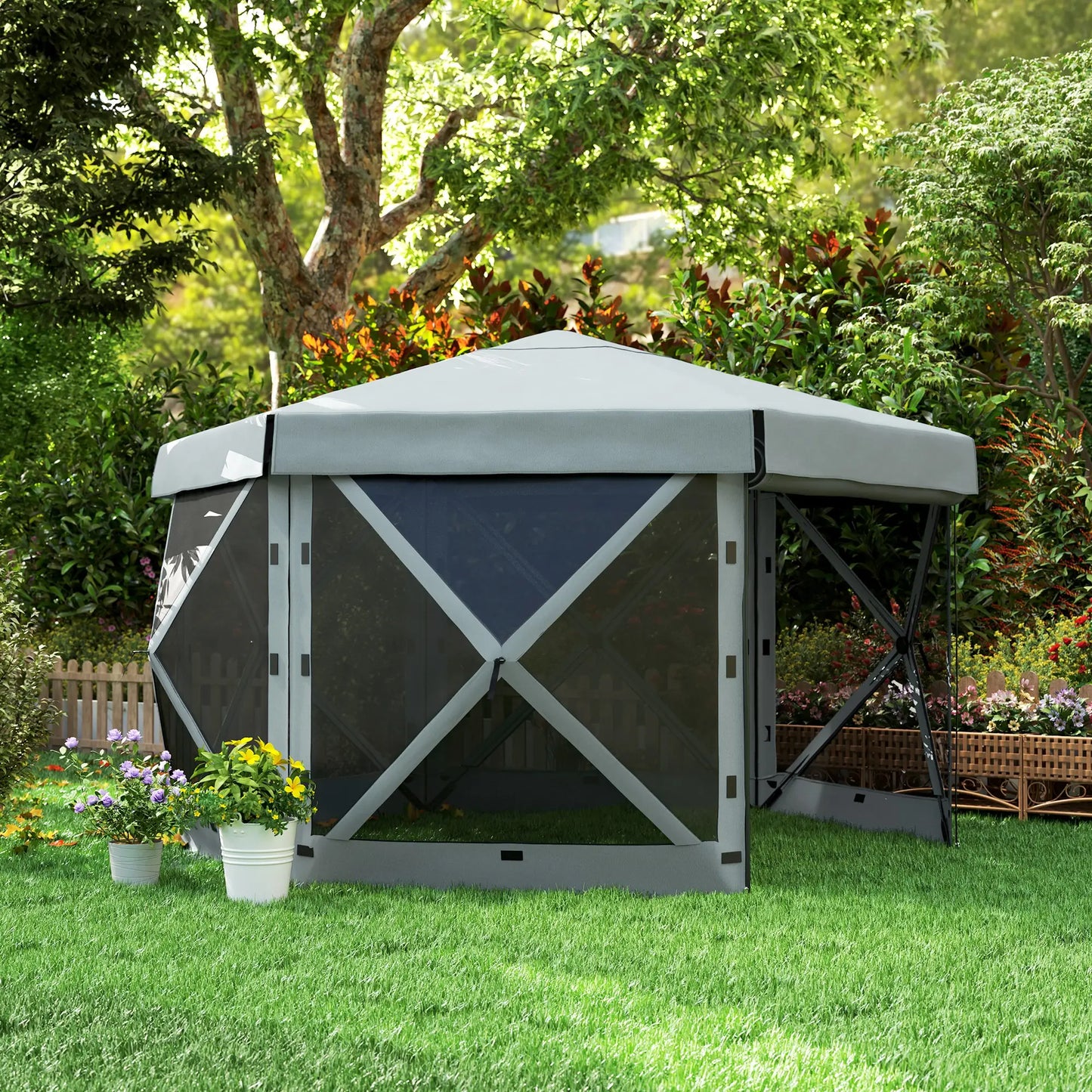 Nancy's Cipressa Paviljoen - Tuinpaviljoen - Partytent - Grijs - 360 x 315 x 220 cm