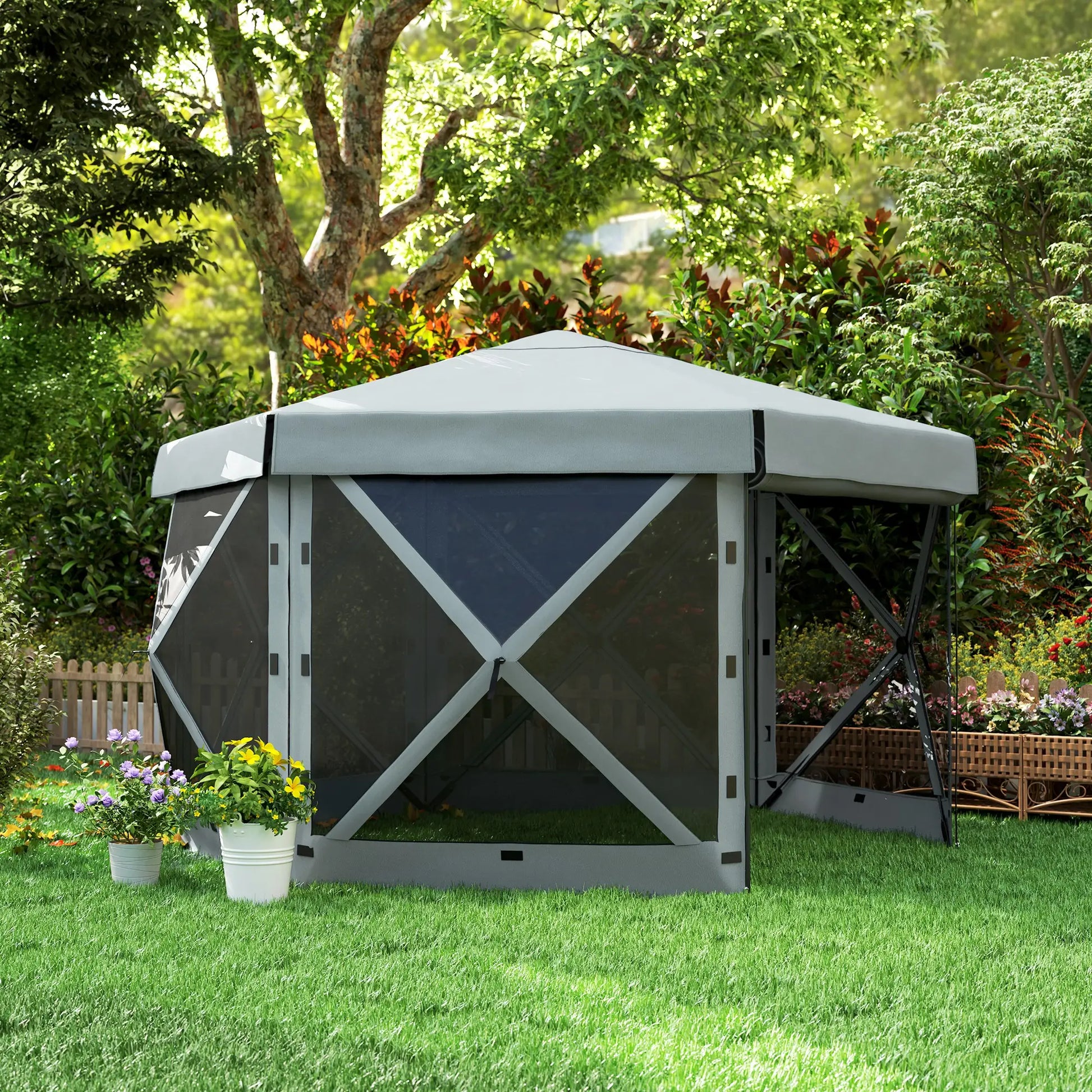 Nancy's Cipressa Paviljoen - Tuinpaviljoen - Partytent - Grijs - 360 x 315 x 220 cm